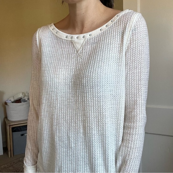 Free People White Star Studded Thermal / XS - Picture 2 of 8